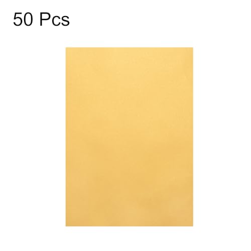 MECCANIXITY Colored Vellum Paper, 50 Sheets Gold 8.5 x 11 Translucent Vellum for Invitations, Scrapbooking, Crafting - color: Gold