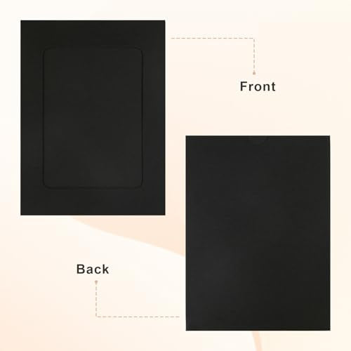 50Pcs 4x6 Paper Picture Frames, Hanging Photo Pictures with String Clips - color: Black
