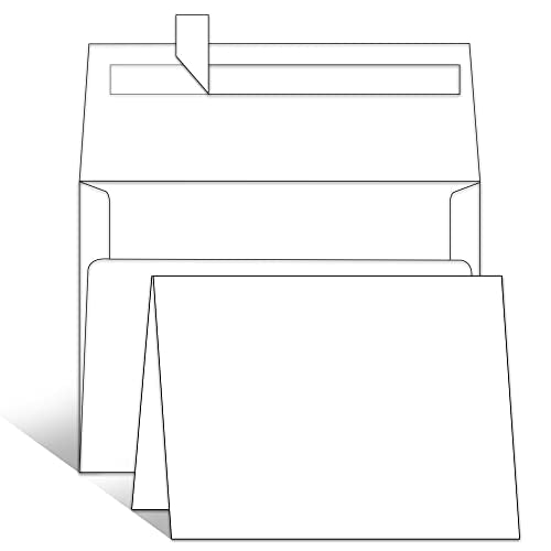 Blank White A2 Cards and Envelopes 100 Pack, 5.5 x 4.125 Folded Cards - color: White, size: 4.125x5.5