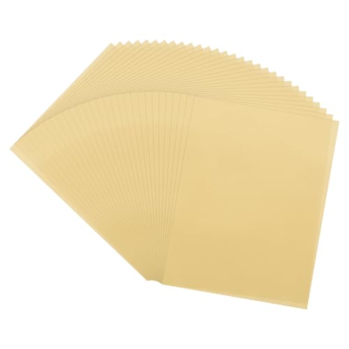 MECCANIXITY 60 Sheet Colored Vellum Paper 8.5" x 11", 100gsm Translucent Printable Vellum Sheets for Printing Wedding Invitations Inkjet Laser Printer, Gold - color: Gold