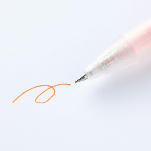 Smooth Gel Ink Knock Type Ballpoint Pen 0.5mm - color: Orange