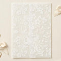 50 Pack Floral Vellum Jackets for 5x7 Invitations, Pre-Folded 115 GSM Translucent Vellum Wraps, Flower Wedding Invitation Sleeves for Bridal Shower Baby Shower Birthday