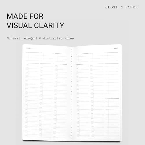 Cloth & Paper Travel Notebook | Time Blocking Planner – Bordeaux | Pocket Plus Daily Schedule Planner 3.2" x 6" | 30 Minute Time Block Layout for Planning, Scheduling & Productivity – Soft Touch Cover - color: Bordeaux | Time block