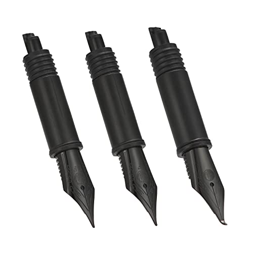 Set of 3 Hongdian Fountain Pen Black Nibs (Fine, Extra Fine and Bent Nib) for Black Forest 1850, 1851, 1861, M2, M1, 1843, 6013, 517D, 517S, 525, 1843 and 920 Series - color: Black, style: EF, F, Bent