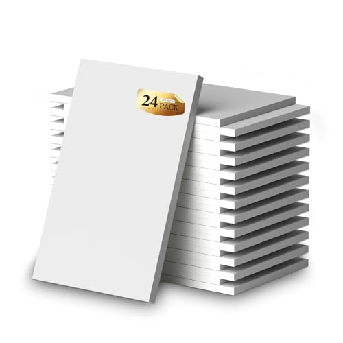 Small Note Pads 3x5 White Pocket Notepad, 24 Pack Server Note Pads 3x5 Mini | Memo Pads, Scratch Pads Small Writing Pads White Paper, 50 Sheets per Blank Pocket Notepads 3x5 Scratch Paper for Work/School - color: White- 24 Pack, size: 3x5
