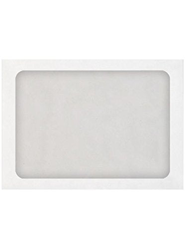 LUXPaper A7 Full Face Window Envelopes | Peel & Press | 5 1/4" x 7 1/4" | White | 70lb. Text | 50 Qty - color: White