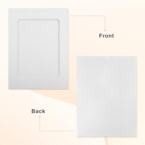 50Pcs 4x6 Paper Picture Frames Bulk, Hanging Pictures with String Photo Hanger with Clips Hanging Photo Display Wall Decor, Diy Picture Frame Craft Birthday Photo Banner for Picture Board for Photos - color: White