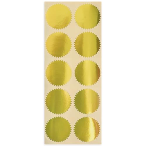MaxMark 1.75" Self Adhesive Glossy Gold Seal Labels for Certificates, Library, Notary Embossing Seals - 100 Count - color: Glossy Gold, size: 1.75" diameter