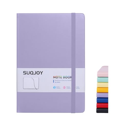 SUQJOY Lined Journal Notebooks, 160 Pages, 5.5x 8.2-Inch Journals for Women Men, Hardcover Notebook with 100 gsm Thick Paper, A5 Size College Ruled Notebook (Purple) - color: Purple, size: 1 Pack