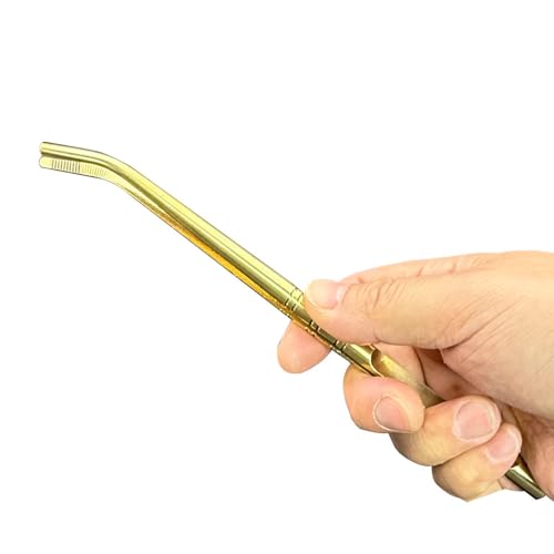 8.5 Inch Curved Tip Copper Tongs - Heavy Duty Precision Tool for Jewelry Making, Soldering, Acid Baths & Pickling