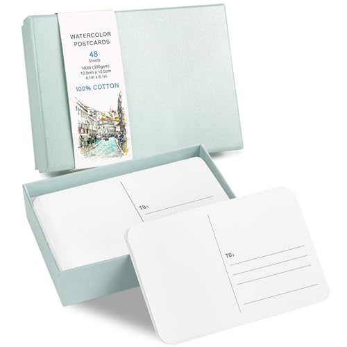 Prudiut Watercolor Postcards 48 Sheets, 4x6 In, 140Lb/300Gsm, Green - color: Green
