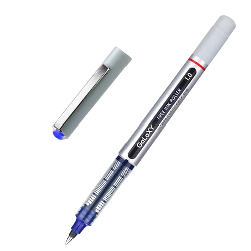EYEYE Blue Rollerball Pens 1.0mm, 12 Pack Roller Ball Pen Quick Dry, Liquid Blue Ink Pens Bold Point Smooth Writing Pen for Journaling, Note Taking, Office, School Supplies - color: Blue, size: 1.0mm