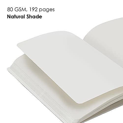 myPAPERCLIP Executive Series A5 Plain Notebook | 192 Pages, 80 GSM, Soft Cover, A5 (5.83 x 8.27 in) | Flat Lay | Bookmark, Elastic Closure & Back Pocket | Red - color: Red, size: A5, Plain