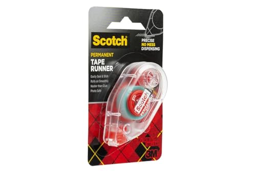 Scotch 6061 Scotch Double Sided Adhesive Roller Tape Runner, Permanent, Acid-Free, Photo-Safe Adhesive for Scrapbooking, Photo Mounting, and Crafts, 0.27 in x 26 ft per Roller, Pack of 3 - size: 3-Pack