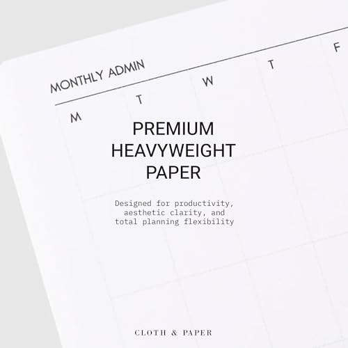 Cloth & Paper Travel Notebook | Monthly Admin – Lagoon | Pocket Plus Monthly Planner Notebook 3.2" x 6" | Calendar Planner with Monthly Layout for Tasks, Notes & Important Dates – Soft Touch Cover - color: Lagoon