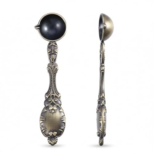Operitacx 2 Pcs Antique Copper Wax Seal Spoon 4.33 Inch Carved Sealing Wax Tools for Envelopes Invitations Crafts Wine Packing