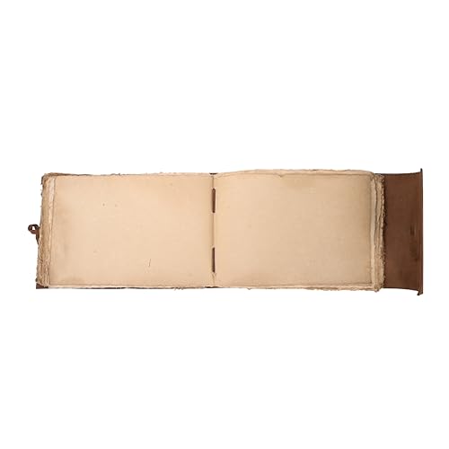 RusticVintage Leather Drawing Journal Daily Travel Leather Diary, Antique Handmade Vintage Bound Rustic Writing Notebook Quality Unlined Blank Antique Paper Art Sketchbook 7x10 Inches (Camel Brown)