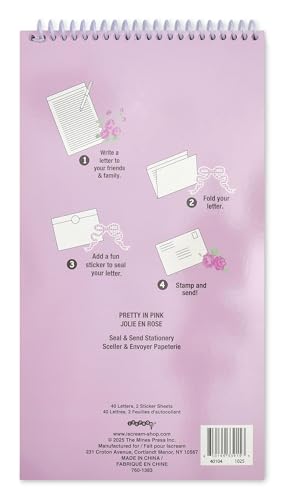 iscream Fold and Send Girls Stationery Card Pad with Seals - Pretty in Pink - color: Pretty in Pink