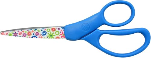 Westcott School Scissors for Kids Ages 12+ and Up - Back to School Essentials and Classroom Supplies - 7-Inch Pointed Student Scissors - for Right- or Left-Handed Use - Floral Printed - 1 Pack - style: Fashion