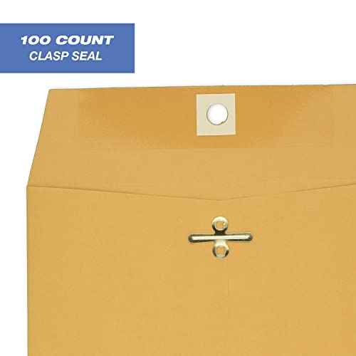 Mead Brown Kraft Envelopes, Clasp, 6" x 9", 100/Box (CO755) - style: 6" x 9"