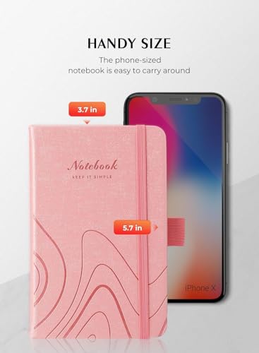 AISBUGUR Pocket Notebook 3.7" x 5.7" Small Notebook 2 Pack,Pink - color: Pink, size: 2 Pack