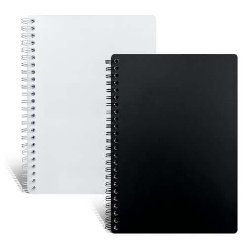2 Pack Reusable Sticker Book Collecting Album Sticker Storage Organizer Book with 30+30 Sheets Blank Release Paper A5 Stickers Collection Notebook(Black+Clear)