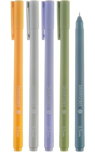 DIVERSEBEE Assorted Gel Ink Pens, 0.5 mm Gel Pens Fine Point (Cactus) | Cute Fine Tip Bible Pens No Bleed Through, Bible Study Journaling Supplies, 5 Pack Set - color: Cactus, size: 1 Count (Pack of 5)