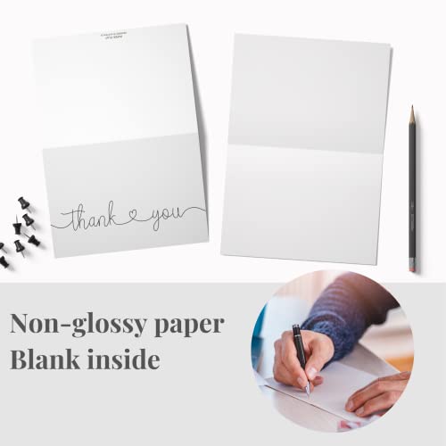 Thank You Cards with Kraft Envelopes and Stickers, Bulk Pack of 20, 4x6 Inch Professional Looking - Suitable for Business, Baby Shower, Wedding, Small Business, Graduation, Bridal Shower, Funeral | 4"x6", Heavyweight Cardstock with Thank You Stickers, For