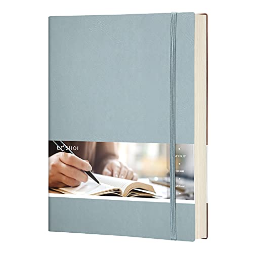 EMSHOI Lined Journal Notebook, 204 Numbered Pages, B5 Size (7.5'' x 10'') - color: GrayBlue, style: Ruled