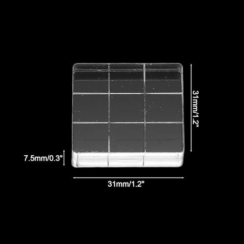 PATIKIL 1.2"x1.2" Acrylic Stamp Block, 6Pcs Clear Stamping Block with Grid Lines Decorative Mounting Blocks Square for Scrapbooking DIY Crafts Card Making - size: 1.2"x1.2"