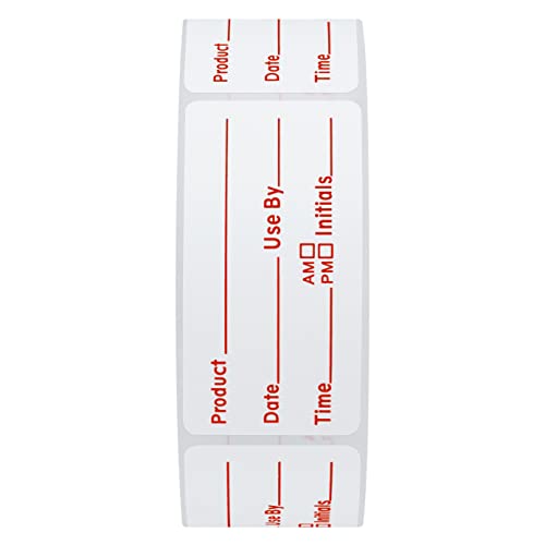 Hybsk 500pcs Freezer Labels for Food Storage Removable FIFO Use By Food Preparation Stickers Prep Date 1 x 2 Inch Labels (Red) - color: Red
