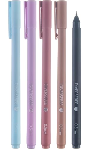 DIVERSEBEE Assorted Gel Ink Pens, 0.5 mm Gel Pens Fine Point (Lotus) | Cute Fine Tip Bible Pens No Bleed Through, Bible Study Journaling Supplies, 5 Pack Set - color: Lotus, size: 1 Count (Pack of 5)