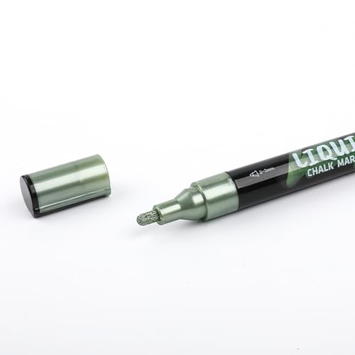 Liquid Chalk Markers, 8 Pack Metallic Colors with 2-3mm Bullet Tip | For Chalkboard, Menu Board,Blackboard,Glass, Car Window & Non-Porous Surfaces | Dust-Free, Easy to Wipe Off, Odorless & Non-Toxic - color: Metallic