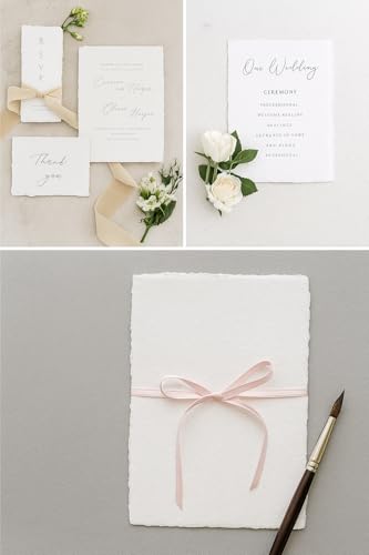 300 GSM Deckle Edge Cotton Paper - Soft, Textured Handmade Sheets for Invitations, Artwork, Stationery, and DIY Crafting (Pack of 25) (2.5 x 3.5 inch) - size: 2.5 x 3.5 inch
