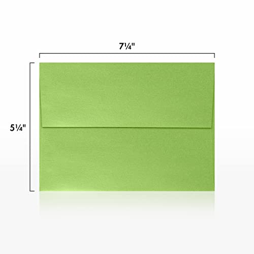 LUXPaper A7 Invitation Envelopes | Peel & Press | 5 1/4" x 7 1/4" | Fairway Metallic | 80lb. Text | 500 Qty - color: Fairway Metallic, size: 500 Qty.