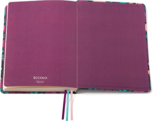 WORLD TRAVELER Eccolo A5 Lined Journal 256 Ivory Pages Lay Flat 6x8 - color: Tropical Floral
