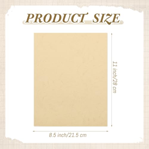 Epakh 100 Pcs Old Age Parchment Paper 8.5 x 11 Inch Standard Letter Vintage Colored Old Parchment Double Side Printing Paper (Textured Beige) - color: Textured Beige