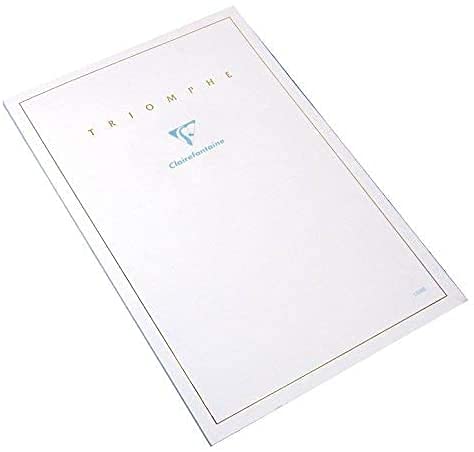 Clairefontaine Tablets "Triomphe" Stationery - Blank 50 sheets - 5 3/4 x 8 1/4 - Extra White - For Calligraphers, Fountain Pen Users, and Fine Correspondence - size: 5 3/4 x 8 1/4, Blank Tablets