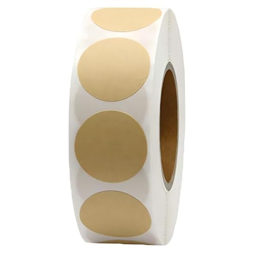 1 Inch Round Blank Label Stickers, Light Brown Garage Sale Sticker, 1000pcs