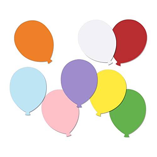 80 pcs Colored Balloon Shape Cutouts, UNIIDECO Bulletin Board Decorations Cardboard Cut Outs, Classroom Decor Kid Teachers DIY Crafts Projects Supplies, Cardstock Party Decoration for Wall - color: Balloon