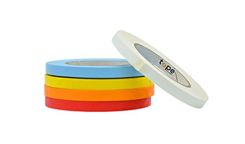 WOD CFTC6 Console Artist Tape Made in USA Rainbow, 1/2 inch x 60 yds. Set of 5 Rolls - Flatback Paper Marking/Labeling Tape Residue Free, for Watercolor Paper to Prevent Tearing - color: Rainbow, size: 1/2 in. x 60 yds