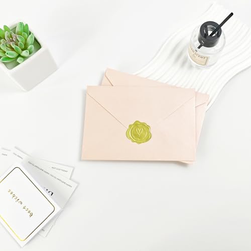 50 PCS 4x6 Pearl Pink Envelopes with Stickers, A4 Shimmer Envelopes for Invitations, Great for Wedding Invitation Cards, Birthday Party, Baby Shower, 4 1/4" x 6 1/4" - color: Pink, size: 4x6