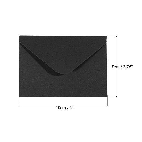 PATIKIL Mini Envelopes, 100 Pack Mini Gift Card Business Card Envelope for Greeting Weddings, Black - color: Black