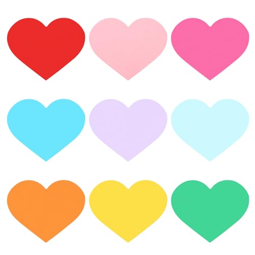PATIKIL Bulletin Cutouts Paper, 108 Pcs Heart Shape Bulletin Board Paper Cut Outs Decorations with Adhesive Points for Classroom DIY Crafts Projects Party Supplies, Multicolored - style: Heart Shape
