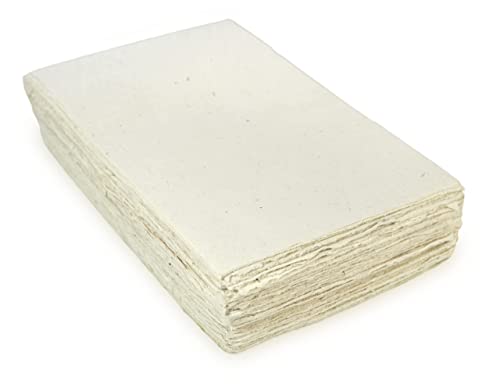 Kathmandu Valley Co. Handmade Lokta Card Stock A5, Deckle Edge, 100 Sheets