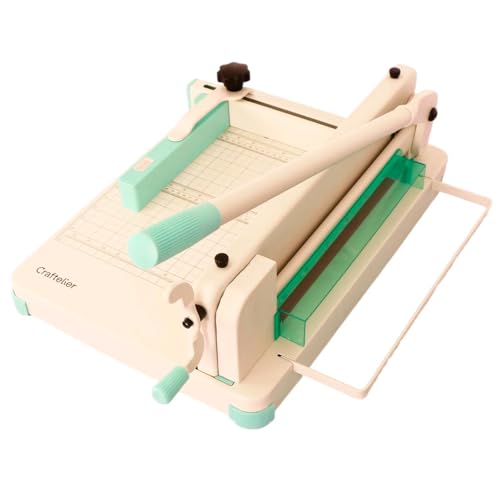 Craftelier - Heavy Duty Guillotine Paper Cutter, 400 Sheets, 12" (A4) | Solid steel construction, safety lock and protective cover, Cutter for 1.5” thick stacks, includes handle and hex keys - style: Professional guillotine
