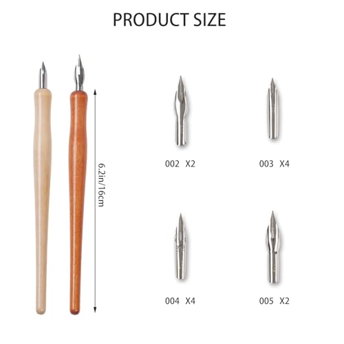 14 Pcs 6.2in Calligraphy Dip Pen Set