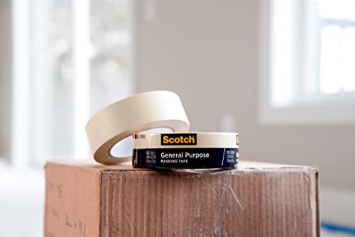 Scotch General Purpose Masking Tape, Tan, Tape for Labeling, Bundling and General Use, Multi-Surface Adhesive Tape, 1.41 Inches x 60 Yards, 1 Roll - size: 1.41 inches