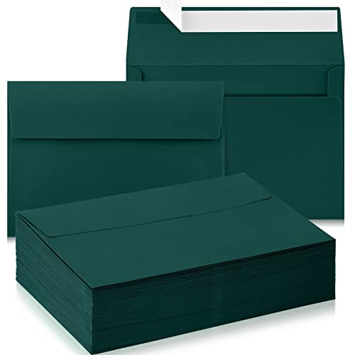 Harloon 100Pcs A9 Invitation Envelopes, Greeting Card Envelopes, Dark Green - color: Dark Green