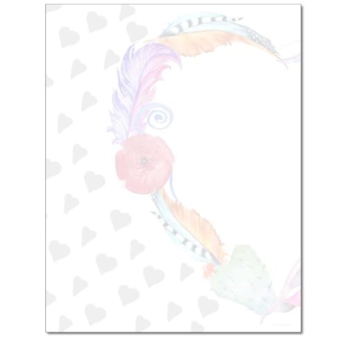 Cactus Flower Letterhead, 100 Pack - 8.5 x 11 inches, DIY Printing, Laser & Inkjet Printer/Copier Compatible - size: 100 Pack, style: Cactus Flower